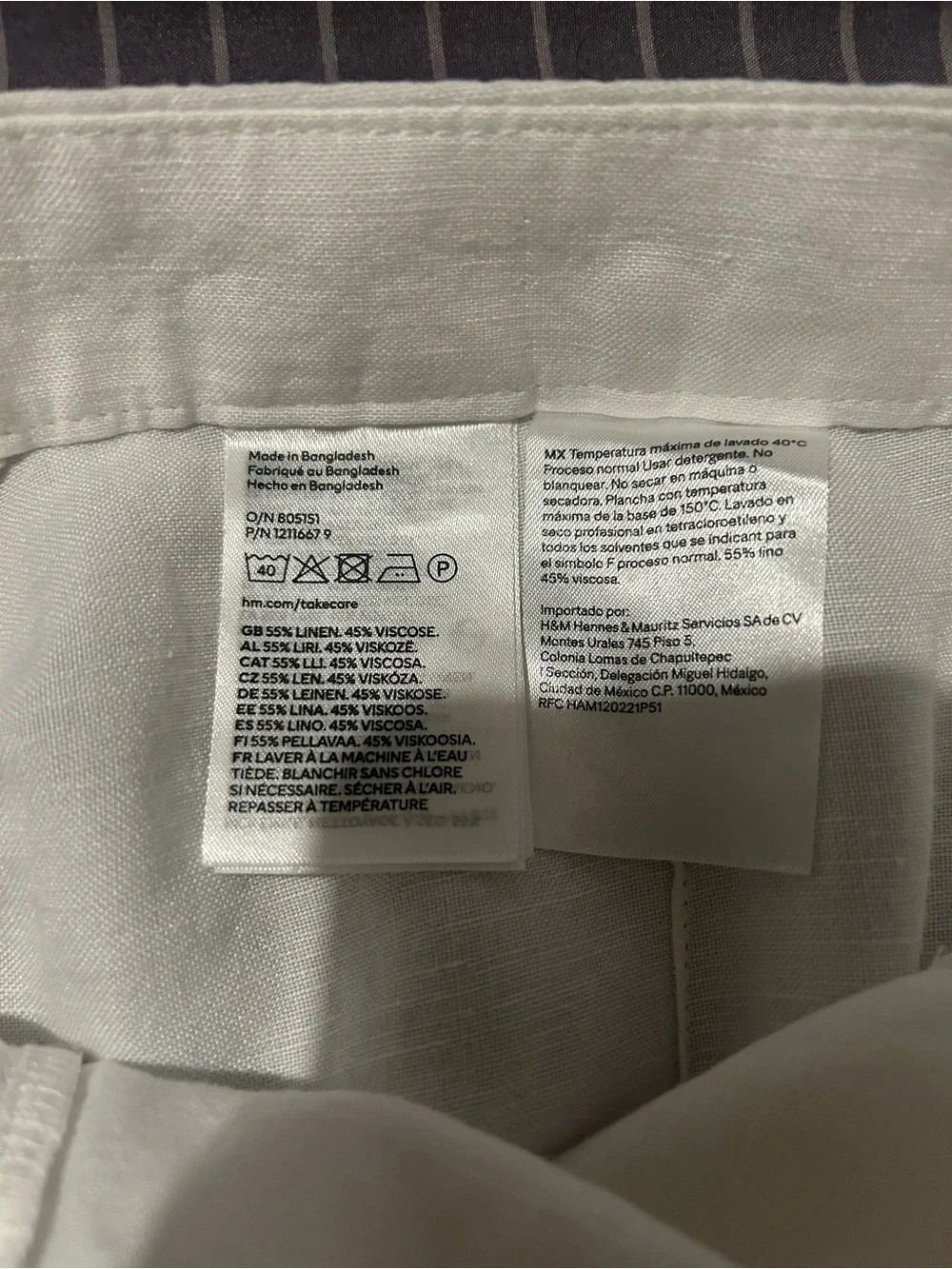 Womens H&M Linen blend wide leg trousers pants size 10 white